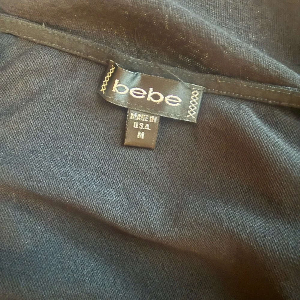 bebe Black Sheer Long-Sleeve Mesh Top - Picture 7 of 7